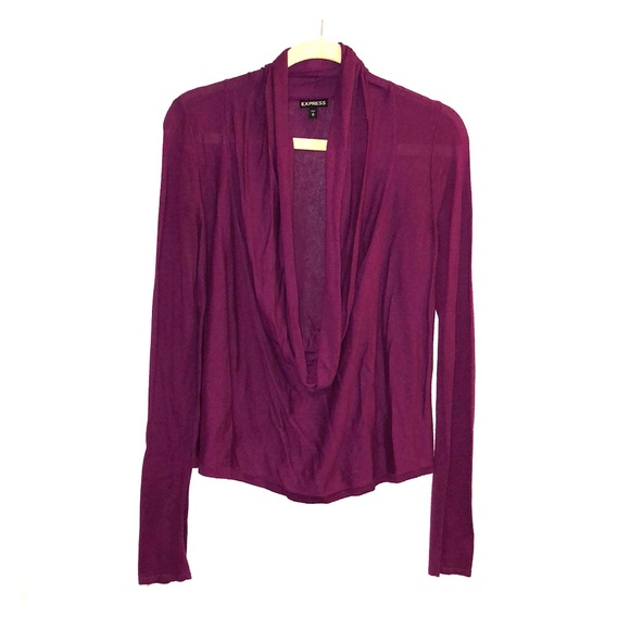Express Sweaters - Express Cowl Neck Sweater - Medium - Purple